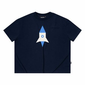 Waffle-Knit Henley – Navy